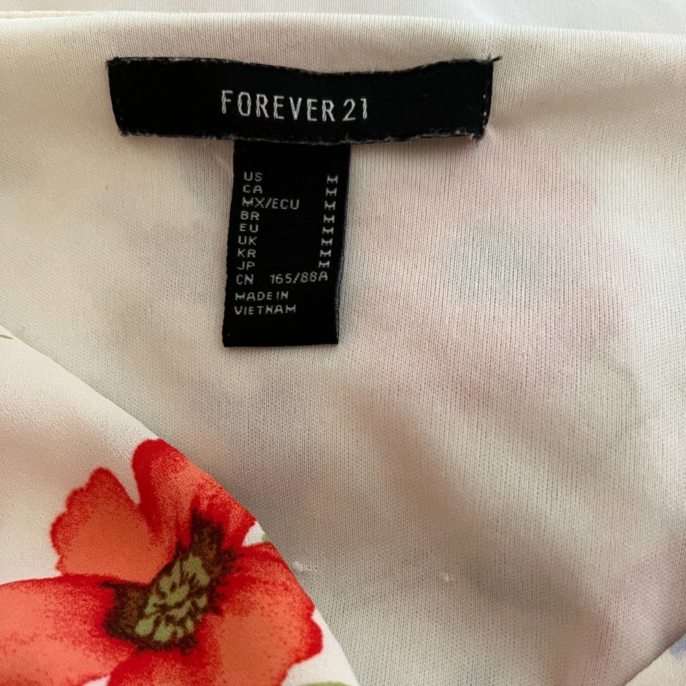 Forever 21 Floral Long Sleeve Tiered-Hem Mini Dress Size Medium - Picture 10 of 12
